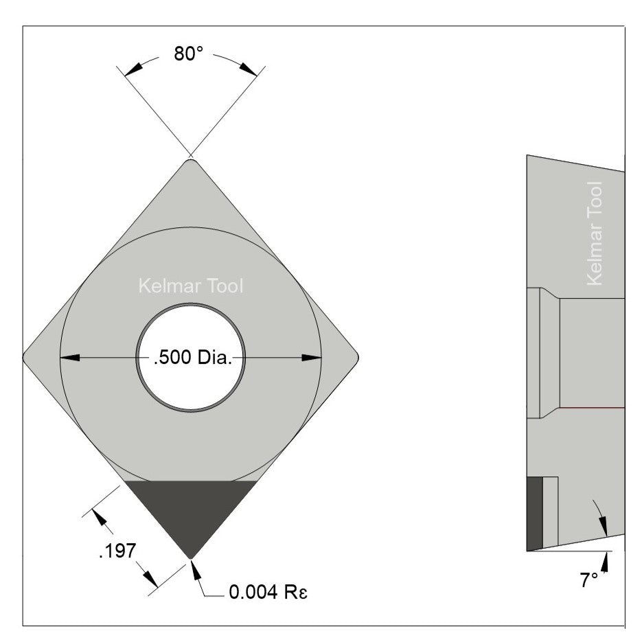 CCGW-430.25 Polycrystalline Diamond (PCD) Grade CTM302  (2 µm to 30 µm)