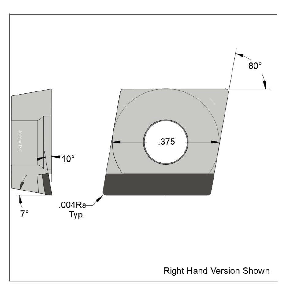 CCGT-32.50.25 Polycrystalline Diamond (PCD) Grade CTM302  (2 µm to 30 µm)