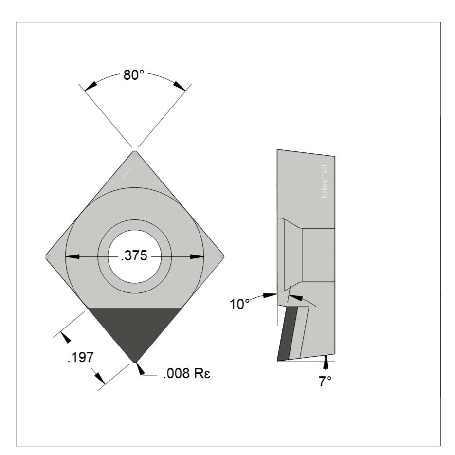 CCGT-32.50.5 Polycrystalline Diamond (PCD) Grade CTM302  (2 µm to 30 µm)