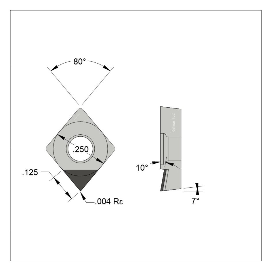 CCGT-21.50.25 Polycrystalline Diamond (PCD) Coarse Grade CTM302 (2/30µm)