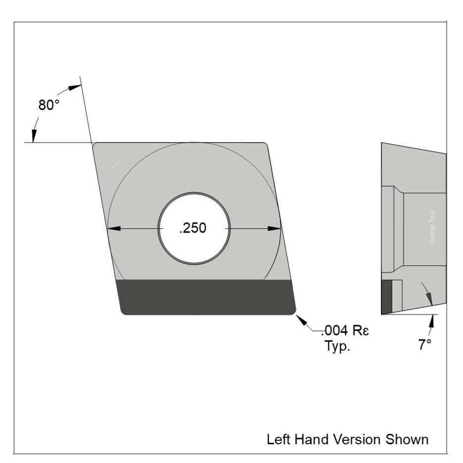 CCGW-21.50.25 Polycrystalline Diamond (PCD) Grade CTM302  (2 µm to 30 µm)