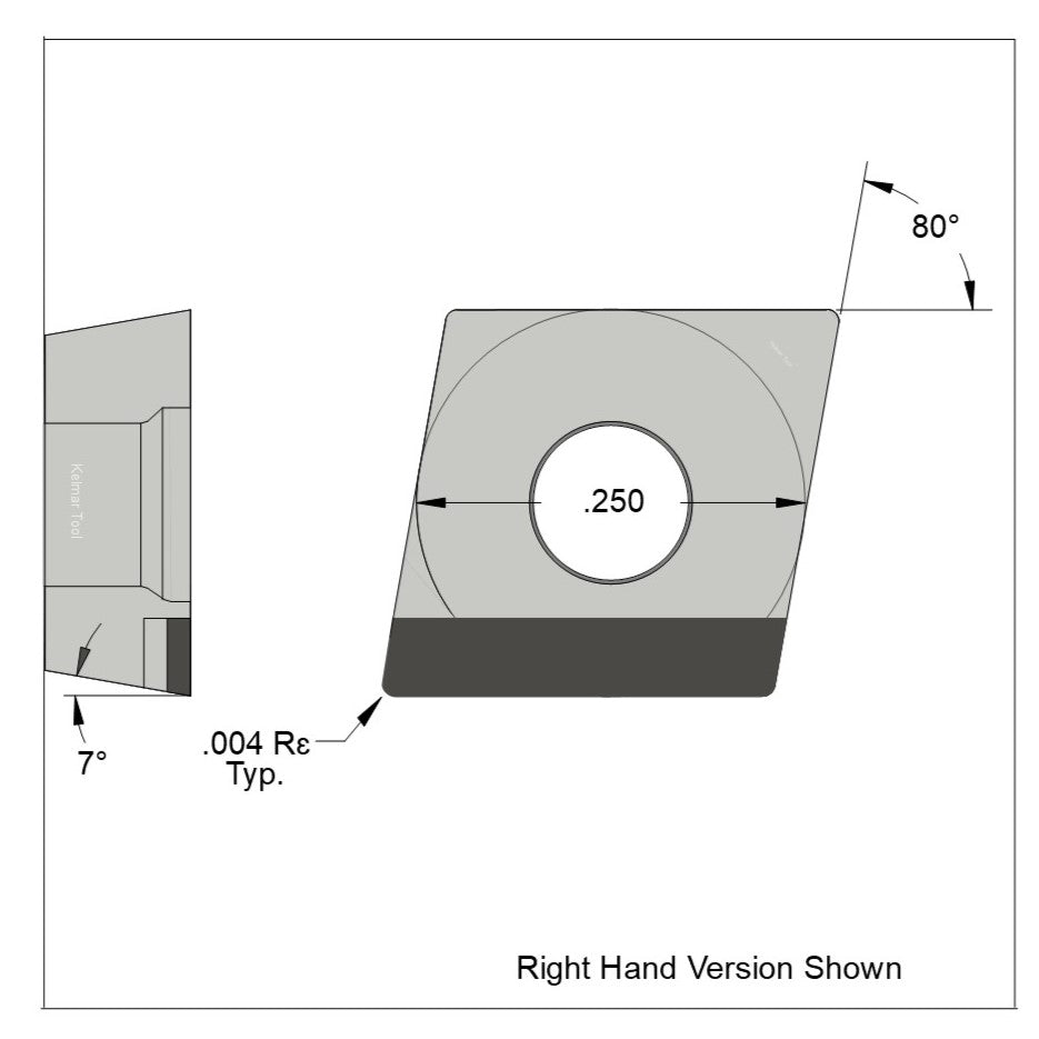 CCGW-21.50.25 Polycrystalline Diamond (PCD) Grade CTM302  (2 µm to 30 µm)