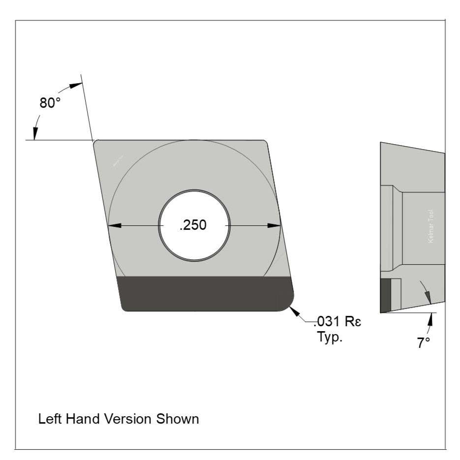 CCGW-21.52 Polycrystalline Diamond (PCD) Grade CTM302  (2 µm to 30 µm)