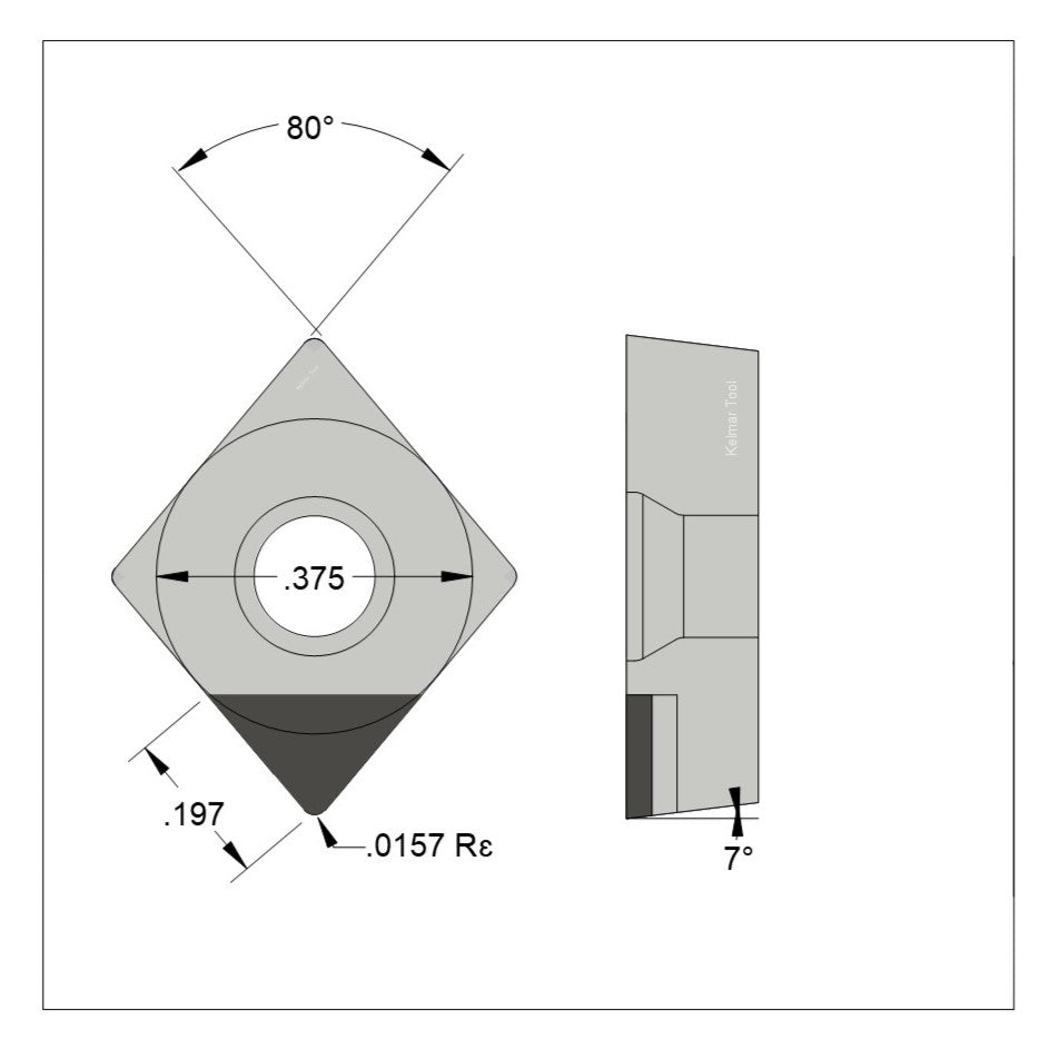 CCGW-32.51 Polycrystalline Diamond (PCD) Grade CTM302  (2 µm to 30 µm)
