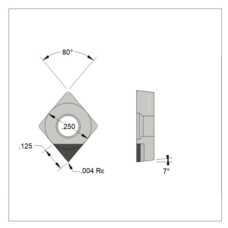CCGW-21.50.25 Polycrystalline Diamond (PCD) Grade CTM302  (2 µm to 30 µm)