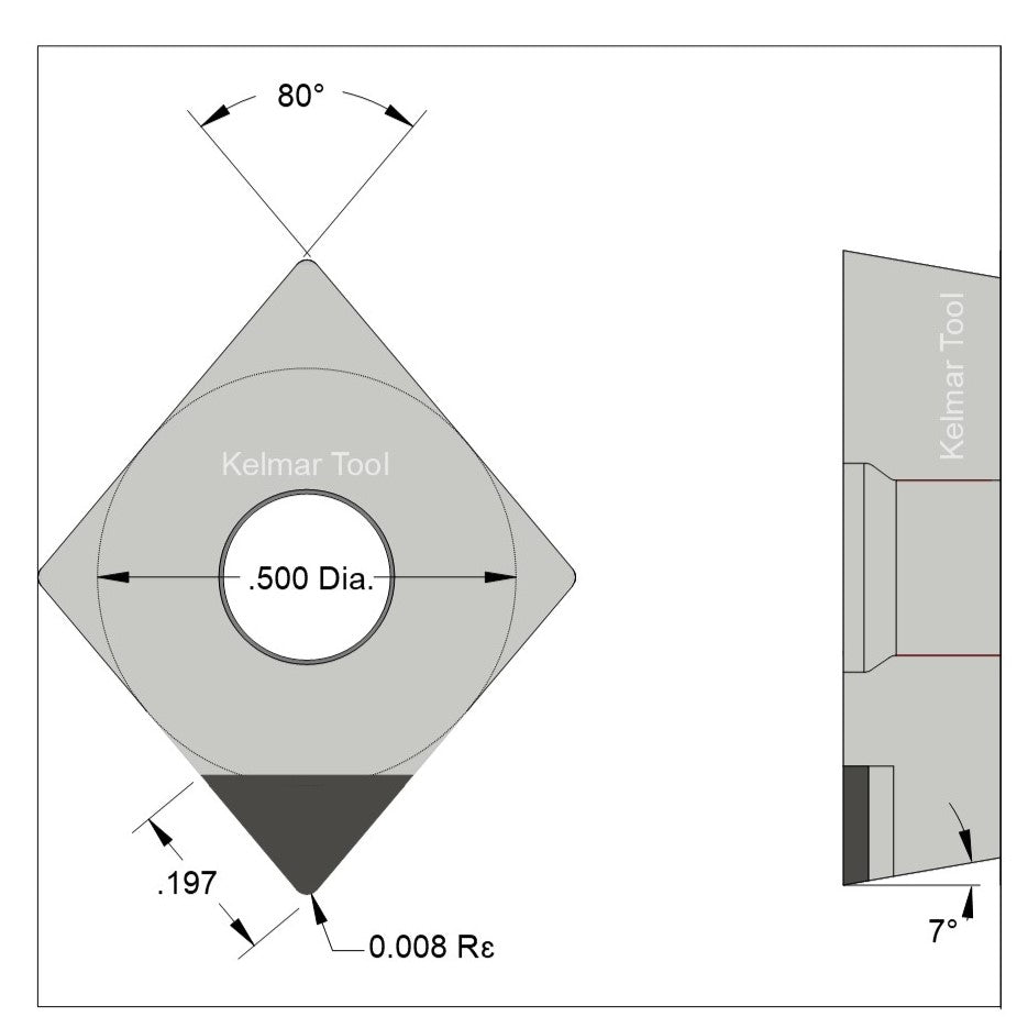 CCGW-430.5 Polycrystalline Diamond (PCD) Grade CTM302  (2 µm to 30 µm)