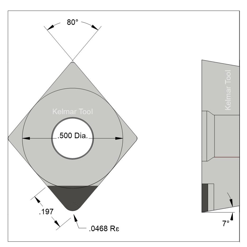 CCGW-433 Polycrystalline Diamond (PCD) Grade CTM302  (2 µm to 30 µm)