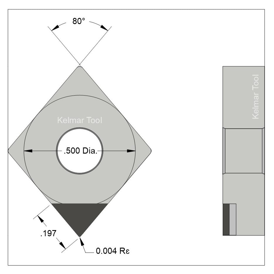 CNGA-430.25 Polycrystalline Diamond (PCD) Coarse Grade CTM302 (2/30µm)