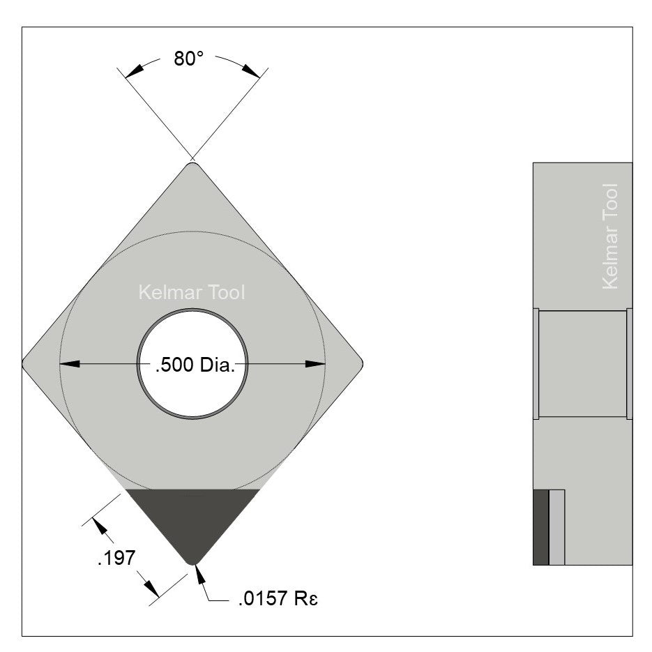 CNGA-431 Polycrystalline Diamond (PCD) Grade CTM302  (2 µm to 30 µm)