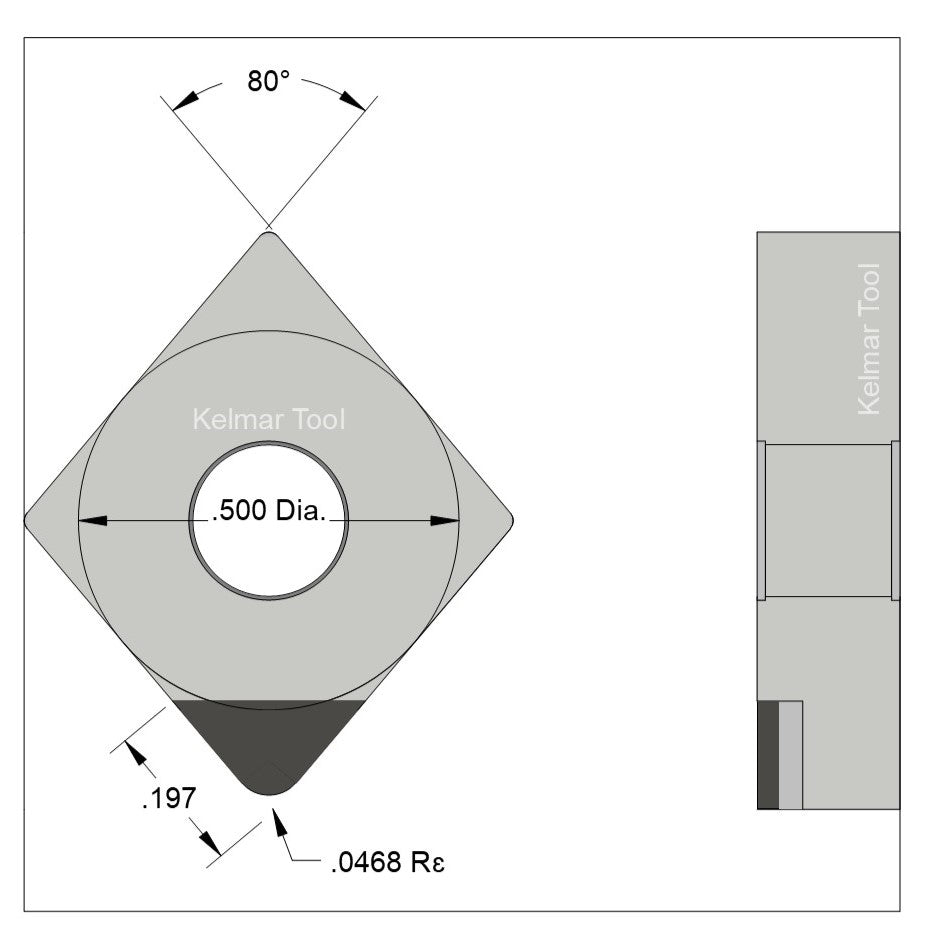 CNGA-433 Polycrystalline Diamond (PCD) Grade CTM302  (2 µm to 30 µm)